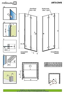Душевая дверь Radaway Arta DWB 100 купить в интернет-магазине Sanbest