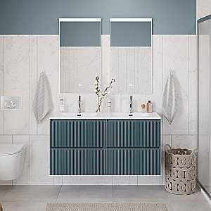 Тумба с раковиной BelBagno UNO-1200-4C-SO-AO голубой матовый для ванной в интернет-магазине Sanbest