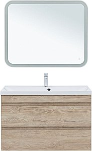 Тумба с раковиной Aquanet Нота New 334200 100 дуб светлый для ванной в интернет-магазине Sanbest
