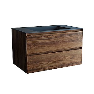 Тумба с раковиной Vincea Luka 80 VMC-2L800CO/VCB-13800G тёмный дуб/раковина серая для ванной в интернет-магазине Sanbest