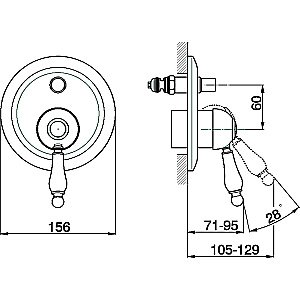Смеситель для душа Cisal Arcana Empress EM00210027 купить в интернет-магазине сантехники Sanbest