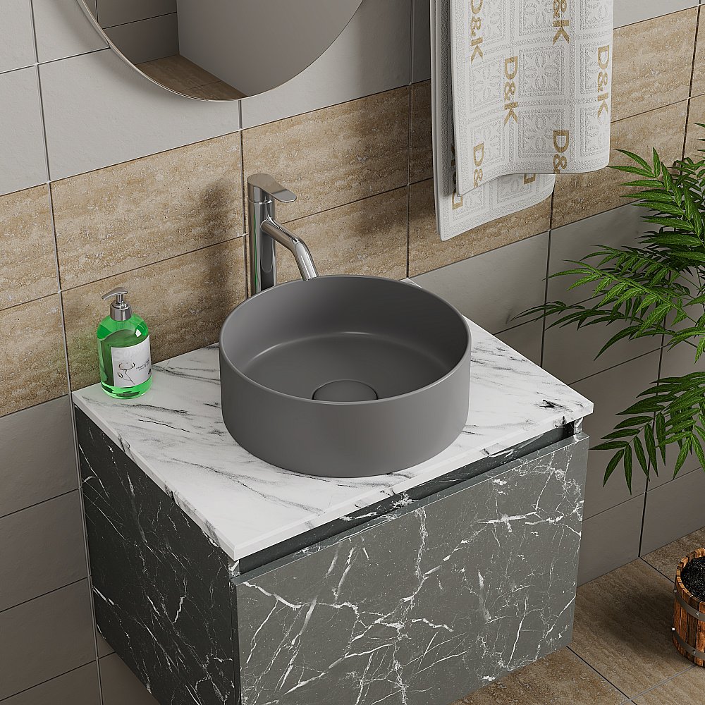 Раковина D&K Matrix 35 DT1391506 графит купить в интернет-магазине Sanbest