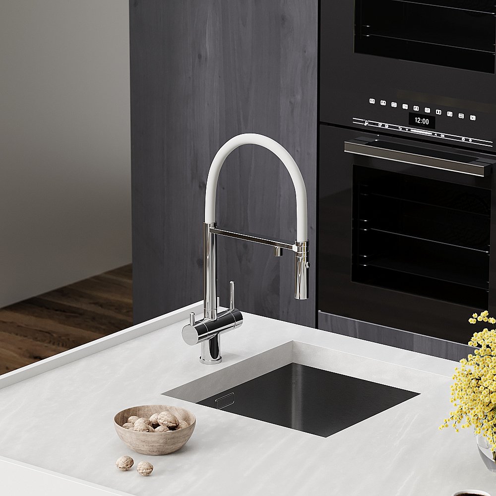 Смеситель для кухни Sancos Imola SC4010CHwh хром купить в интернет-магазине сантехники Sanbest