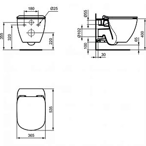 Унитаз подвесной с инсталляцией Ideal Standard Prosys Tesi R030501 белый/кнопка хром, с крышкой микролифт купить в интернет-магазине Sanbest