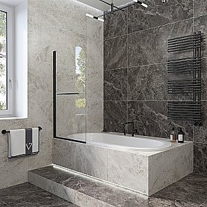 Шторка для ванны Veconi PL-79B 90x150 прозрачная купить в интернет-магазине Sanbest