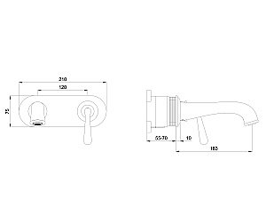 Смеситель для раковины встраиваемый WONZON & WOGHAND STEAM, Хром (WW-88869008-CR) купить в интернет-магазине сантехники Sanbest