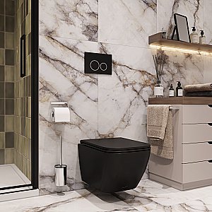 Унитаз подвесной CeruttiSpa MIMI Aria MB 8920 безободковый, с крышкой микролифт, черный матовый купить в интернет-магазине Sanbest