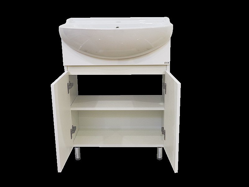 Тумба с раковиной напольная Misty Амур 70 белая для ванной в интернет-магазине Sanbest