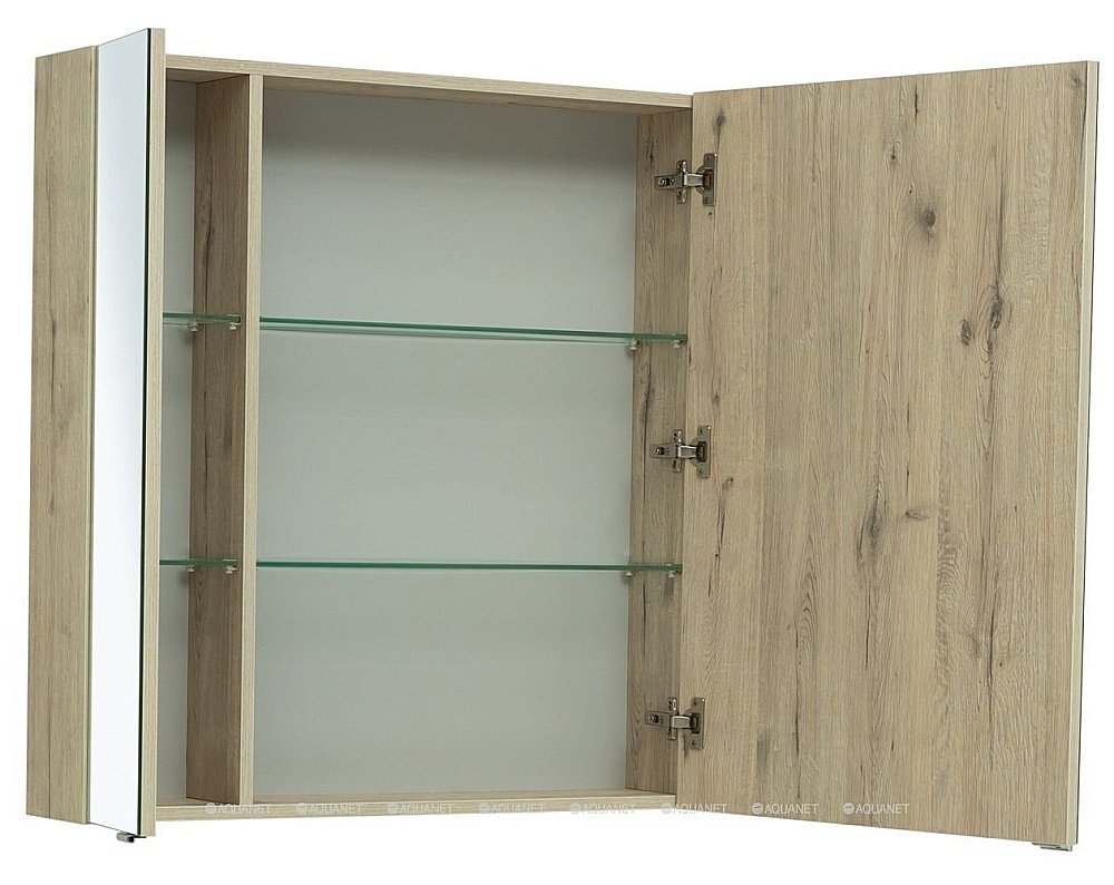 Зеркальный шкаф Aquanet Алвита New 277545 100 Дуб веллингтон купить в интернет-магазине сантехники Sanbest