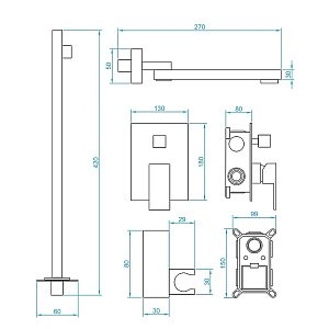 Душевая система RGW Shower Panels SP-56G 51140856-06 золото купить в интернет-магазине сантехники Sanbest