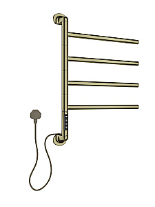 Полотенцесушитель электрический Allen Brau Liberty 7.33000-GB золото брашированное купить в интернет-магазине сантехники Sanbest