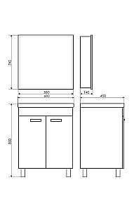 Зеркальный шкаф Comforty Диана 60 купить в интернет-магазине сантехники Sanbest
