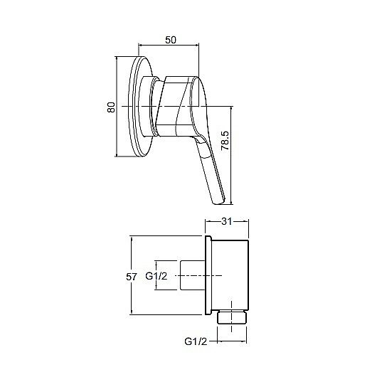 Смеситель для душа Jacob Delafon Elate E25754-CP хром купить в интернет-магазине сантехники Sanbest