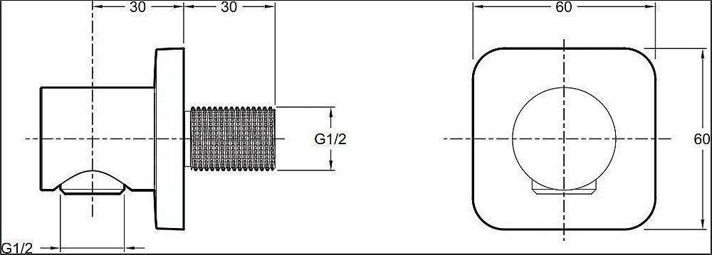 Штуцер Jacob Delafon MODULO E8463-CP купить в интернет-магазине сантехники Sanbest