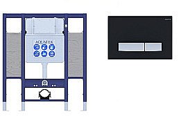 Инсталляция для унитаза Aquatek INS-0000015 с кнопкой KDI-0000031 черная матовая/никель купить в интернет-магазине сантехники Sanbest
