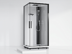 Душевая кабина Esbano ESKM100CKR 100х100 стекло прозрачное/профиль черный матовый купить в интернет-магазине Sanbest