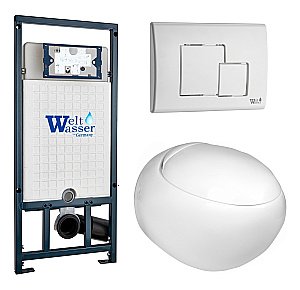 Унитаз с инсталляцией WeltWasser MARBERG 507 + JECKENBACH 004 GL-WT + MAR 507 SE GL-WT купить в интернет-магазине Sanbest