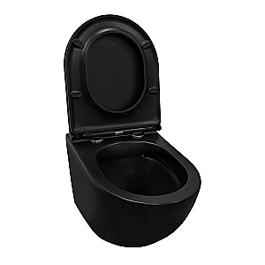 Унитаз подвесной с инсталляцией Azario Grado AZ-8010-1000+AZ-8200-0013+AZ-0046N-MB черный матовый/кнопка черная матовая, безободковый, с крышкой микролифт купить в интернет-магазине Sanbest