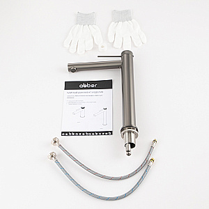 Смеситель для раковины Abber Emotion 316 AF8811BGG-L брашированная оружейная сталь купить в интернет-магазине сантехники Sanbest