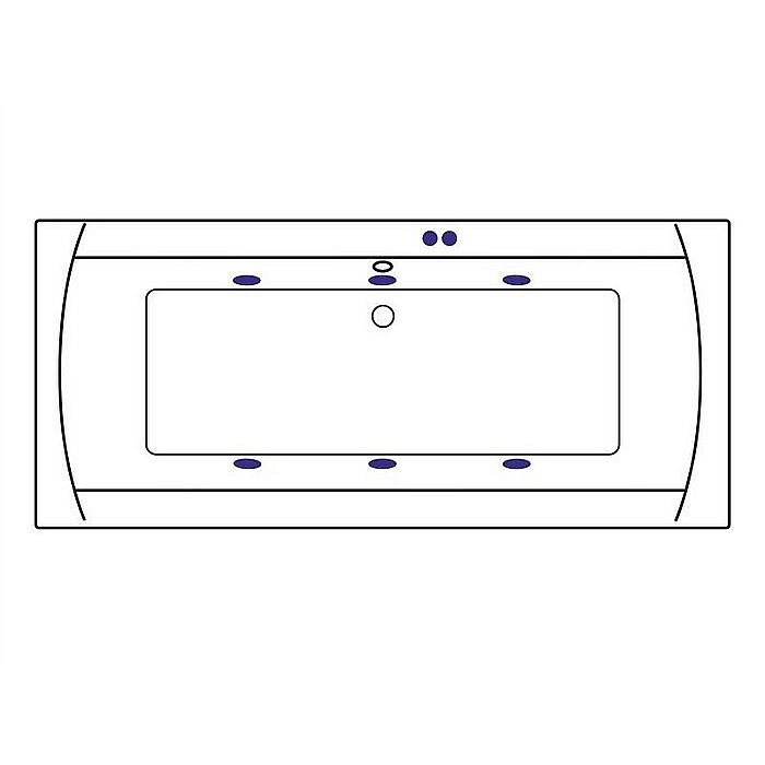 Ванна акриловая EXCELLENT Aquaria Lux SOFT WAEX.AQU18.SOFT.BR 180x80 белая с гидромассажем купить в интернет-магазине Sanbest