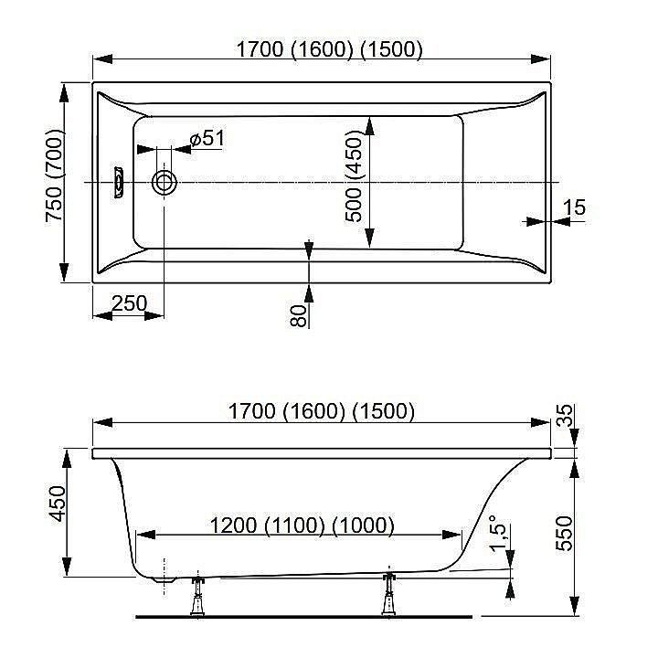 Акриловая ванна VAGNERPLAST VERONELA 150 купить в интернет-магазине Sanbest