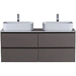 Тумба с раковиной и столещницей BelBagno 120 KRAFT-1200-4C-SO-GSO+KEP-120-2-CEM темно-серая матовая для ванной в интернет-магазине Sanbest