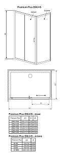 Душевой уголок Radaway Premium Plus DWJ+S 110x75 купить в интернет-магазине Sanbest