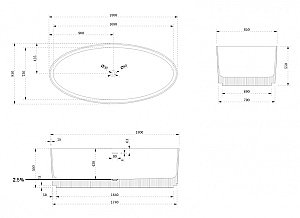 Ванна из искусственного камня ABBER Stein AS9627 180х85 белая матовая купить в интернет-магазине Sanbest