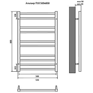 Полотенцесушитель Aquatek Альтаир П10 50х80 AQ KK1080CH хром купить в интернет-магазине сантехники Sanbest