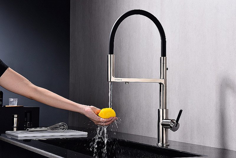 Смеситель для кухни Paulmark Tornado To213402-BS брашированная сталь купить в интернет-магазине сантехники Sanbest