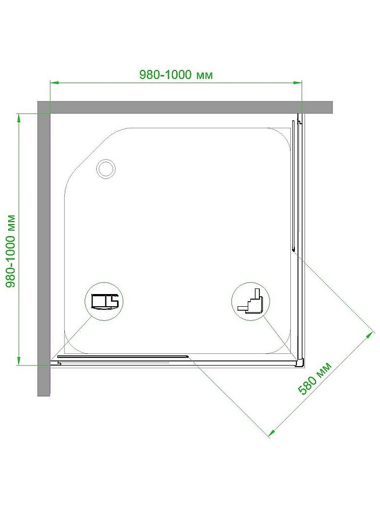 Душевой уголок Royal Bath RB100HPD-C-BL 100х100 матовый купить в интернет-магазине Sanbest