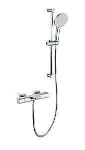 Смеситель для ванны с душевым гарнитуром и термостатом WONZON & WOGHAND Plate WW-C2017-A-CR хром купить в интернет-магазине сантехники Sanbest