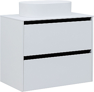 Тумба с раковиной Allen Brau Activity 80 1.34004.WM белая матовая/черный брашированный для ванной в интернет-магазине Sanbest