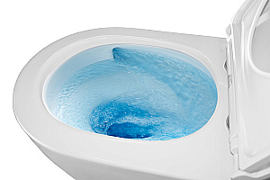 Унитаз подвесной Azario Gloria AZ-2003T белый, безободковый, с крышкой микролифт, слив торнадо купить в интернет-магазине Sanbest