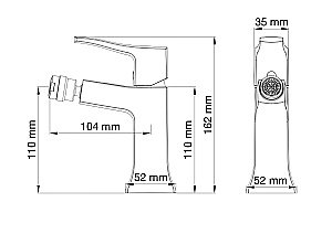 Смеситель для биде WONZON & WOGHAND FLEX, Хром (WW-88016072-CR) купить в интернет-магазине сантехники Sanbest