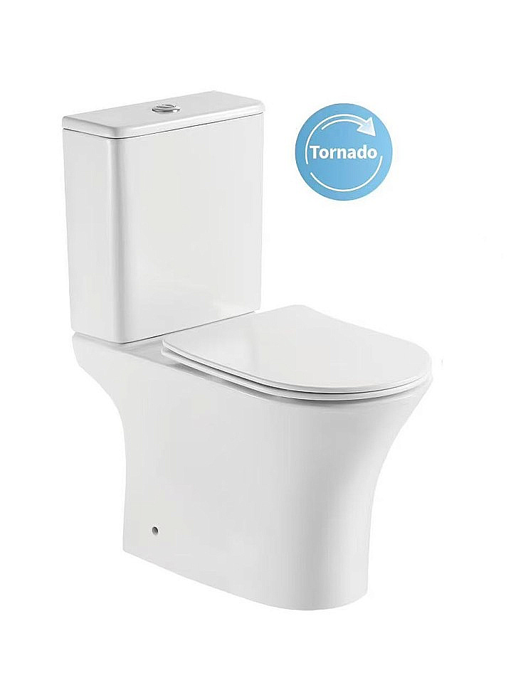 Унитаз CeramaLux TR1217A безободковый, с бачком, с крышкой микролифт, белый купить в интернет-магазине Sanbest