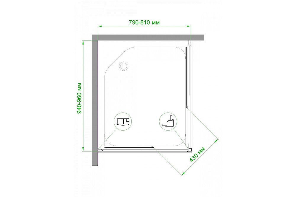 Душевой уголок Royal Bath RB8095HPD-T-BL 80х95 прозрачный купить в интернет-магазине Sanbest