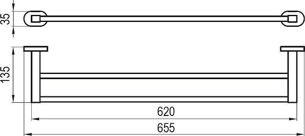 Двойной полотенцедежатель RAVAK Chrome CR 320.00 66 см купить в интернет-магазине сантехники Sanbest