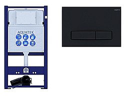 Инсталляция для унитаза Aquatek INS-0000016 с кнопкой KDI-0000025 черная матовая купить в интернет-магазине сантехники Sanbest