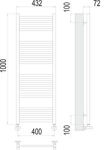 Полотенцесушитель водяной Terminus Аврора П20 400х1000 купить в интернет-магазине сантехники Sanbest