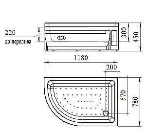 Душевой поддон Радомир 118х78 белый купить в интернет-магазине Sanbest
