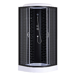 Душевая кабина Loranto CS-6610-13GB 100х100 прозрачное стекло/профиль черный купить в интернет-магазине Sanbest