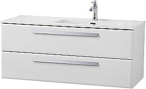 Тумба с раковиной Cezares ECO-CER-N 120 ECO-CER-N-1200-2C-SO-BL белая глянцевая левая/правая для ванной в интернет-магазине Sanbest