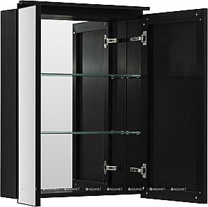 Зеркальный шкаф De Aqua Алюминиум 261757 60 черный купить в интернет-магазине сантехники Sanbest