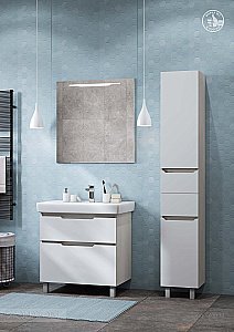 Тумба с раковиной Акватон Дакота 80 белый глянцевый/выбеленное дерево для ванной в интернет-магазине Sanbest