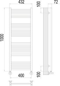 Полотенцесушитель водяной Terminus Аврора П20 400х1000 купить в интернет-магазине сантехники Sanbest