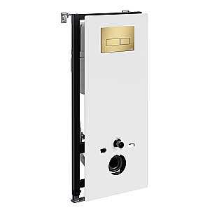 Инсталляция для унитаза WasserKraft Abens 20TLT.010.ME.WH.MG03 белая панель/кнопка матовое золото купить в интернет-магазине сантехники Sanbest
