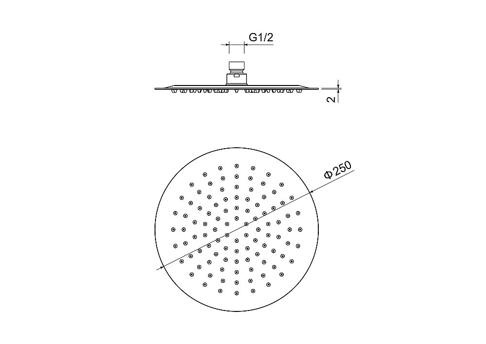 Верхний душ Aquatek AQ2073BG 250 золото шлифованное купить в интернет-магазине сантехники Sanbest