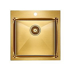 Мойка кухонная Paulmark Kroner PM215151-BG брашированное золото купить в интернет-магазине сантехники Sanbest