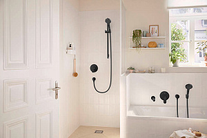 Смеситель для душа Hansgrohe Rebris S 72466670 черный матовый купить в интернет-магазине сантехники Sanbest